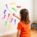 JOYIN 28 Pcs 3" Valentine’s Day Sticky Lizards with Cards for Kids in 7 Colors & 4 Card Designs