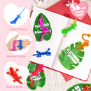 JOYIN 28 Pcs 3" Valentine’s Day Sticky Lizards with Cards for Kids in 7 Colors & 4 Card Designs
