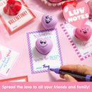 JOYIN 28 Pcs Valentine’s Day Heart Shape Stress Ball with Cards