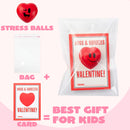 JOYIN 28 Pcs Valentine’s Day Heart Shape Stress Ball with Cards