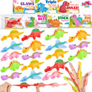 JOYIN 28 Pcs Valentine's Day Slingshot Dinosaur Toys with Cards