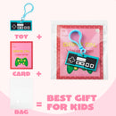 JOYIN 28 Pcs Video Game Keychains, Multi Colored Keychains & Cards with 7 Designs - Valentines Day Gift