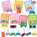 JOYIN 28 Pcs Video Game Keychains, Multi Colored Keychains & Cards with 7 Designs - Valentines Day Gift