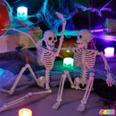 2 PCS 16 Inch Halloween Skeletons Full Body Posable Joints Skeletons