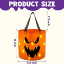 2Pcs Halloween LED Light Pumpkin Buckets Trick or Treat Bags Reusable Goody Bucket