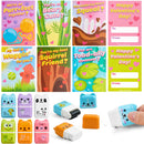 JOYIN 30 PCS Valentines Animals Erasers and Clean Up Roller for Party Favor Gifts