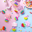 JOYIN 30 Packs Valentine's Day Gift Cards with Heart Pop Bubble Keychain Stress Relief Fidget Toys for Kids