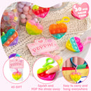 JOYIN 30 Packs Valentine's Day Gift Cards with Heart Pop Bubble Keychain Stress Relief Fidget Toys for Kids