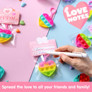 JOYIN 30 Packs Valentine's Day Gift Cards with Heart Pop Bubble Keychain Stress Relief Fidget Toys for Kids