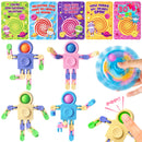 JOYIN 30 Packs Valentine's Day Pastel Robot Fidget Spinners with Cards