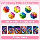 JOYIN 30 Pcs Valentine's Day Super High Bouncy Balls with Valentine Cards