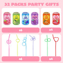 JOYIN 32 Pcs Valentine's Day Crazy Straws with Can Drink Cards