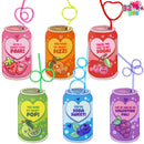 JOYIN 32 Pcs Valentine's Day Crazy Straws with Can Drink Cards