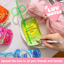 JOYIN 32 Pcs Valentine's Day Crazy Straws with Can Drink Cards