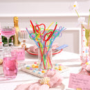 JOYIN 32 Pcs Valentine's Day Crazy Straws with Can Drink Cards