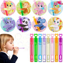 JOYIN 32 Pcs Valentine's Day Mini Bubble Wands with Animal Themed Cards