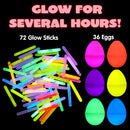 JOYIN 36 Pcs Easter Eggs with Mini Glow Sticks