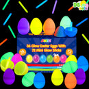 JOYIN 36 Pcs Easter Eggs with Mini Glow Sticks