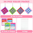 JOYIN 36 Pcs Valentines Day Tic-Tac-Toe Keychain with Greeting Cards