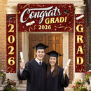 3Pcs Maroon & Gold Satin Graduation Backdrop Banners Class of 2026 Party Decor Supplies