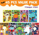 JOYIN 45Pcs Halloween Make A Face Stickers for Parties Decoration
