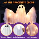 JOYIN 47" Light-Up Hanging Ghost with Warm LED & Timer