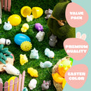 JOYIN 48 Pcs Easter Prefilled Eggs with Mochi Squishy Toys