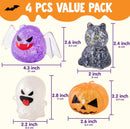 JOYIN 4 PCS Halloween Glitter Squishy Toys - Stress Relief Sensory Pack