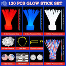 JOYIN 4th of July Patriotic Glow Sticks Bulk (120 Pcs)