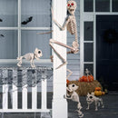 JOYIN 5.6 ft Halloween Life-Size Posable Skeleton with LED Glowing Eyes
