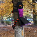JOYIN 55in Halloween Crashing Witch Decoration with Purple Hair