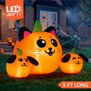 JOYIN 5FT Halloween Inflatable Pumpkin Cat & Dog Yard Decor