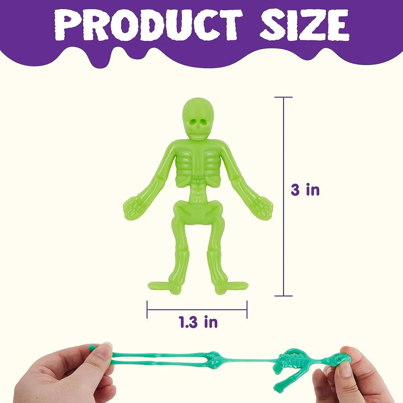 72 PCS Halloween Stretchy Skeleton Toys Trick Or Treat Goodie Bags Fillers