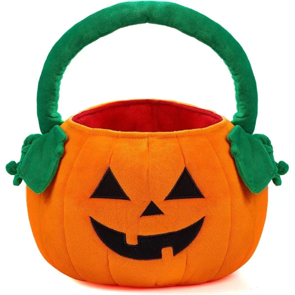 JOYIN Halloween Pumpkin Plush Tote Bucket Candy Trick or Treat Bag