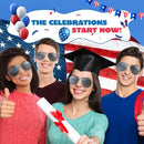 JOYIN July 4th Patriotic Sunglasses with Tri-Color Frames - 3 Pcs