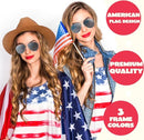 JOYIN July 4th Patriotic Sunglasses with Tri-Color Frames - 3 Pcs