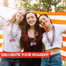 JOYIN Patriotic July 4th Beaded Necklaces with Holiday Pendants - 24 Pcs