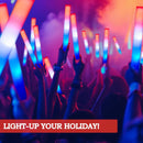 JOYIN Patriotic Red, White & Blue LED Foam Sticks with 3 Light Modes - 12 Pcs