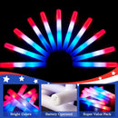 JOYIN Patriotic Red, White & Blue LED Foam Sticks with 3 Light Modes - 12 Pcs