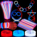 JOYIN Patriotic Red, White & Blue Light-Up Glow Party Supplies - 162 Pcs
