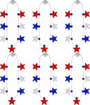 JOYIN Patriotic Red, White & Blue Light-Up Star Necklaces - 6 Pcs