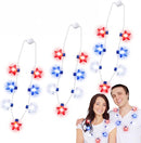 JOYIN Patriotic Red, White & Blue Light-Up Star Necklaces - 6 Pcs