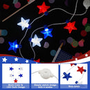 JOYIN Patriotic Red, White & Blue Light-Up Star Necklaces - 6 Pcs