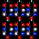 JOYIN Patriotic Red, White & Blue Light-Up Star Necklaces - 6 Pcs