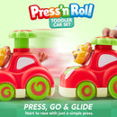 JOYIN Press & Go Inertial Animal Cars - 4-Pack Toddler Toys