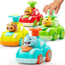 JOYIN Press & Go Inertial Animal Cars - 4-Pack Toddler Toys
