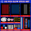 JOYIN Red, White & Blue 4th of July Glow Sticks & Accessories Pack