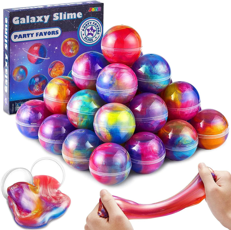 JOYIN Slime Party Favors, 24 Pack Cosmic Realm Slime Ball Party Favors