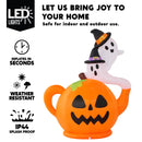 Joiedomi 5FT Halloween Inflatable Spooky Pumpkin Teapot with Ghosts