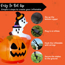 Joiedomi 5FT Halloween Inflatable Spooky Pumpkin Teapot with Ghosts